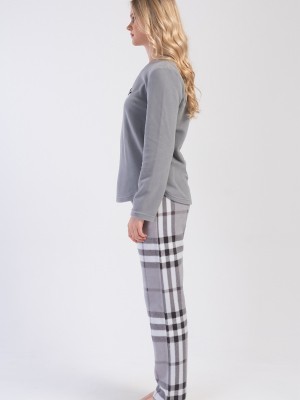 Woman Plaid Pengue Fleece Pyjama Set Woman Plaid Pengue Fleece Pyjama Set
