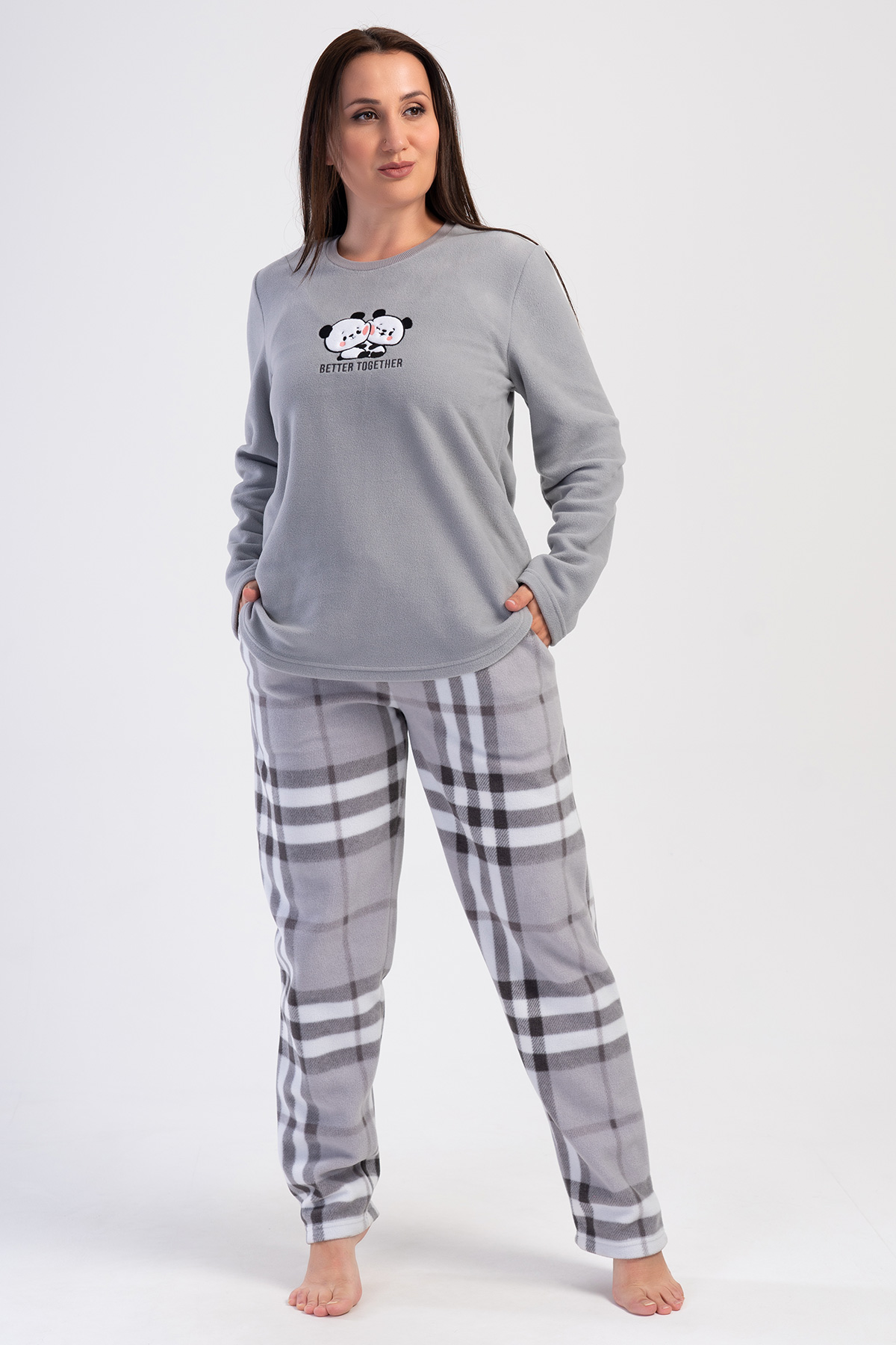 Woman Fleece Big Size Gesty Pyjama Set Woman Fleece Big Size Gesty Pyjama Set