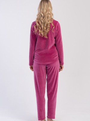 Woman Velvet Violet Pocket Detail Pyjama Set Woman Velvet Violet Pocket Detail Pyjama Set