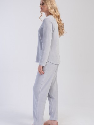 Woman Velvet O Neck Pyjama Set Woman Velvet O Neck Pyjama Set
