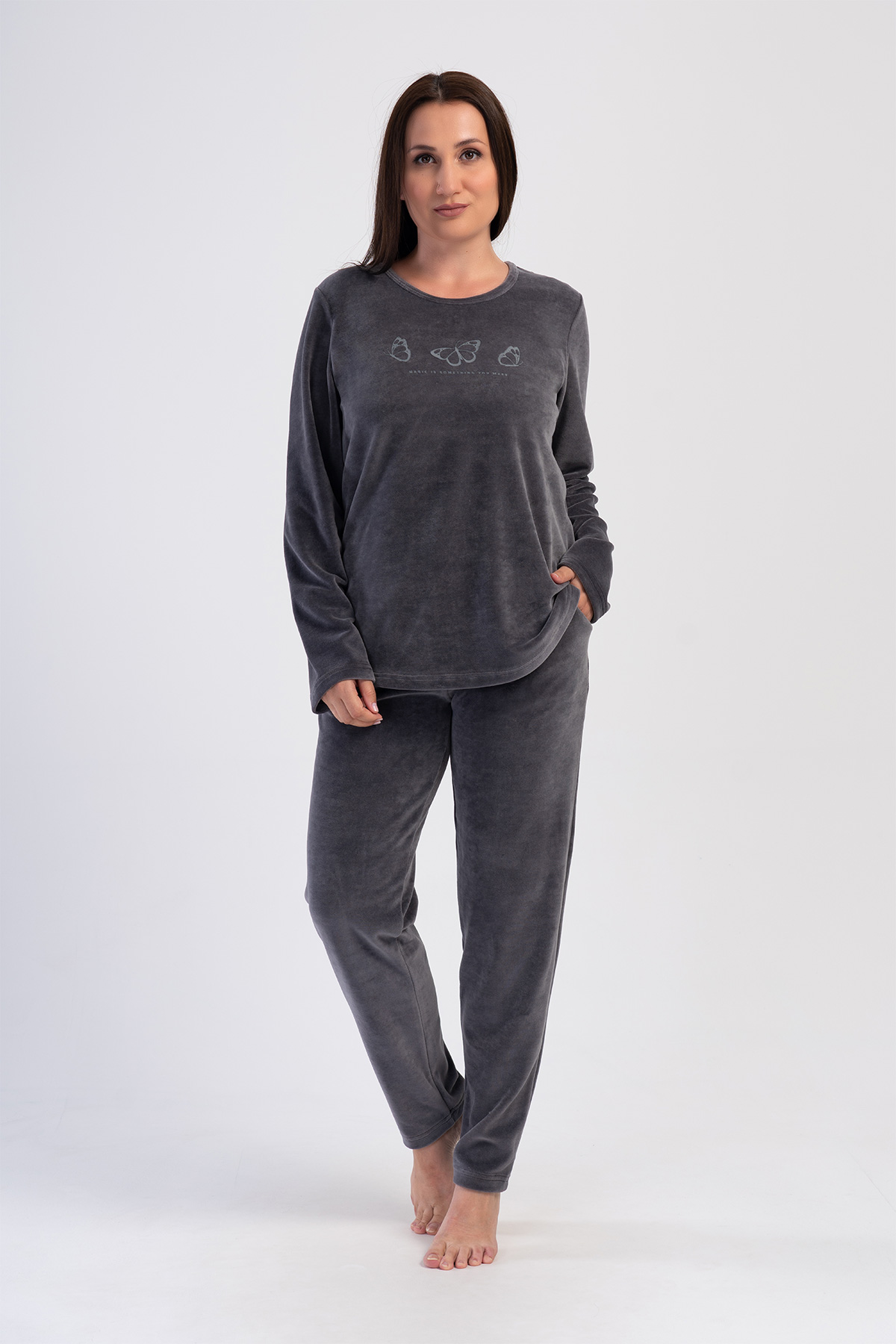 Woman Delly Big Size Velvet Pyjama Set Woman Delly Big Size Velvet Pyjama Set