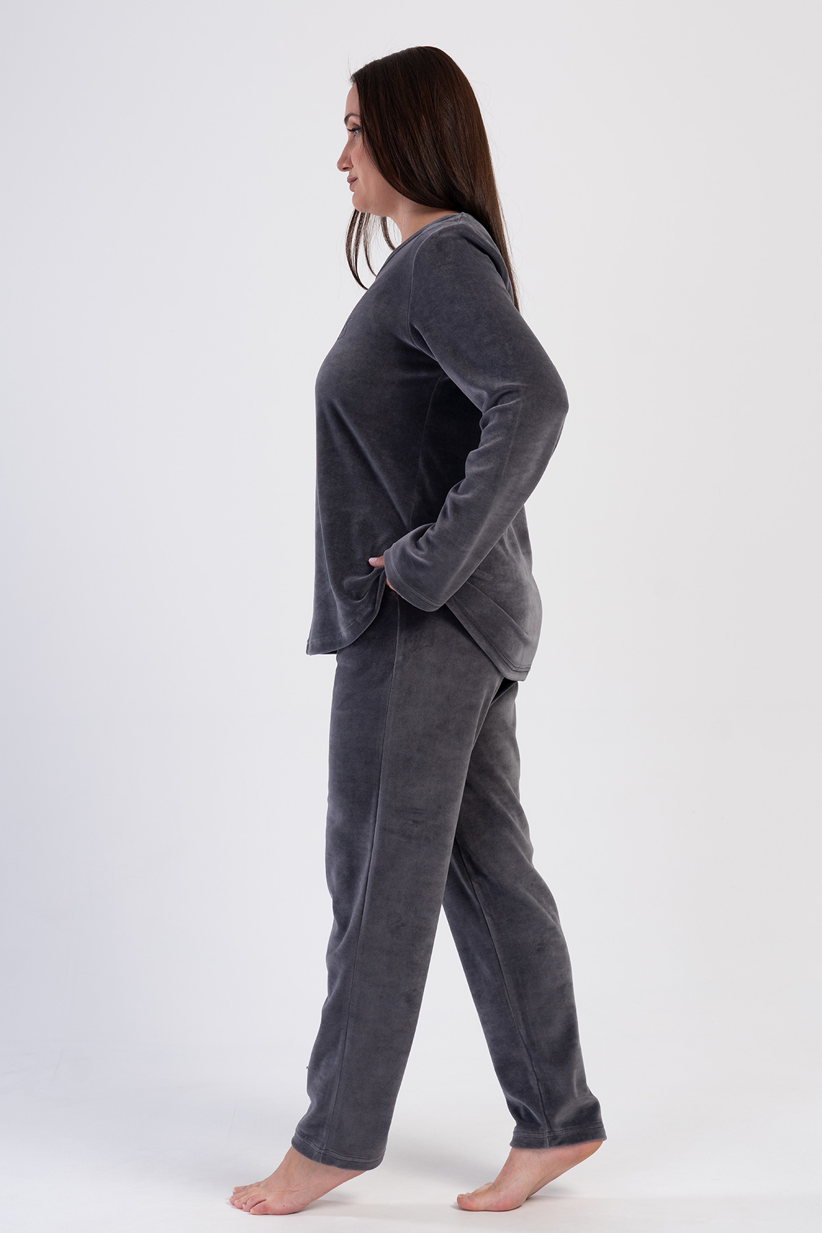 Woman Delly Big Size Velvet Pyjama Set Woman Delly Big Size Velvet Pyjama Set