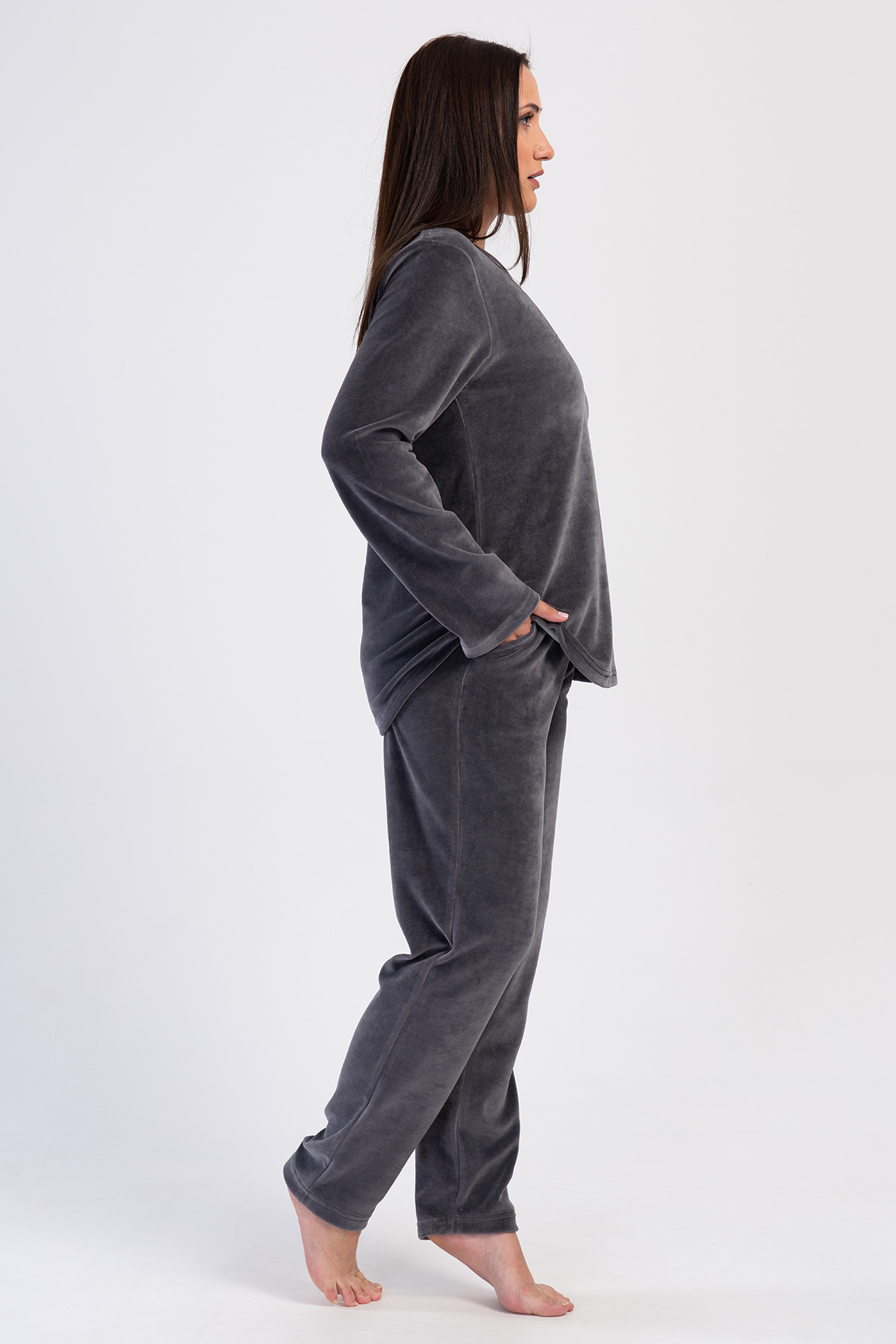 Woman Delly Big Size Velvet Pyjama Set Woman Delly Big Size Velvet Pyjama Set