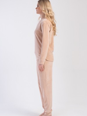 Woman Velvet Bellie Pocket Detail Pyjama Set Woman Velvet Bellie Pocket Detail Pyjama Set