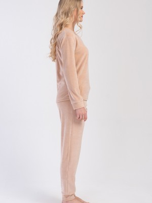 Woman Velvet Bellie Pocket Detail Pyjama Set Woman Velvet Bellie Pocket Detail Pyjama Set