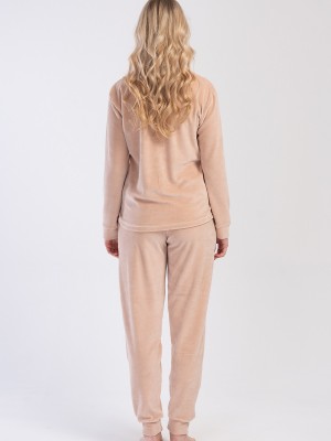 Woman Velvet Bellie Pocket Detail Pyjama Set Woman Velvet Bellie Pocket Detail Pyjama Set