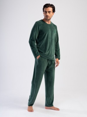 Man Velvet Silver Pıne Pyjama Set Man Velvet Silver Pıne Pyjama Set