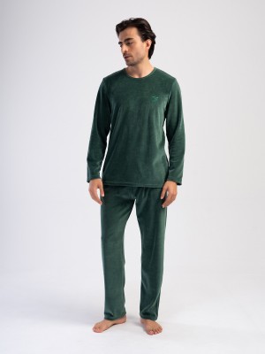 Man Velvet Silver Pıne Pyjama Set Man Velvet Silver Pıne Pyjama Set