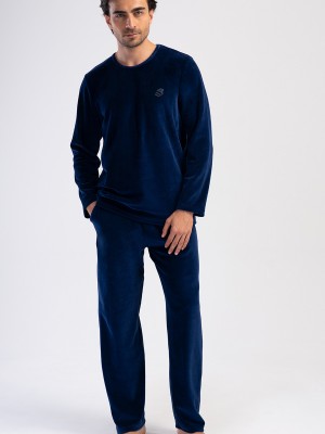 Man Indigo Velvet Pyjama Set Man Indigo Velvet Pyjama Set