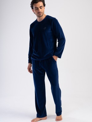 Man Indigo Velvet Pyjama Set Man Indigo Velvet Pyjama Set