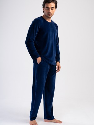 Man Indigo Velvet Pyjama Set Man Indigo Velvet Pyjama Set