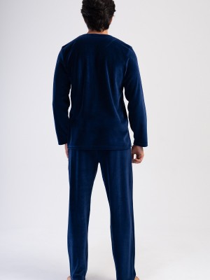 Man Indigo Velvet Pyjama Set Man Indigo Velvet Pyjama Set
