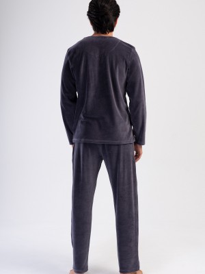 Man Velvet Fume Pocket Detail Pyjama Set Man Velvet Fume Pocket Detail Pyjama Set