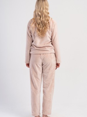 Woman Beige Ultrasoft V Neck Pyjama Set Woman Beige Ultrasoft V Neck Pyjama Set