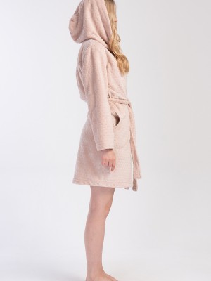 Woman Beige Ultrasoft Hoodie Dressing Gown Woman Beige Ultrasoft Hoodie Dressing Gown