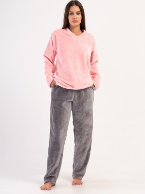 Woman Ultrasoft V Neck Pyjama Set Woman Ultrasoft V Neck Pyjama Set