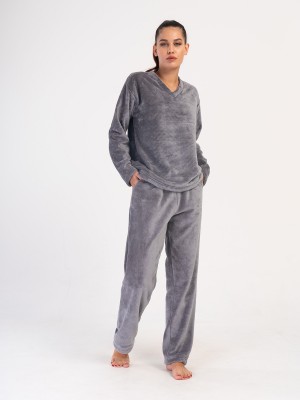 Woman Fume Ultrasoft Low Shoulder Pocket Detail Pyjama Set Woman Fume Ultrasoft Low Shoulder Pocket Detail Pyjama Set