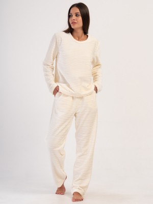 Woman Ecru Ultrasoft Pocket Detail Pyjama Set Woman Ecru Ultrasoft Pocket Detail Pyjama Set