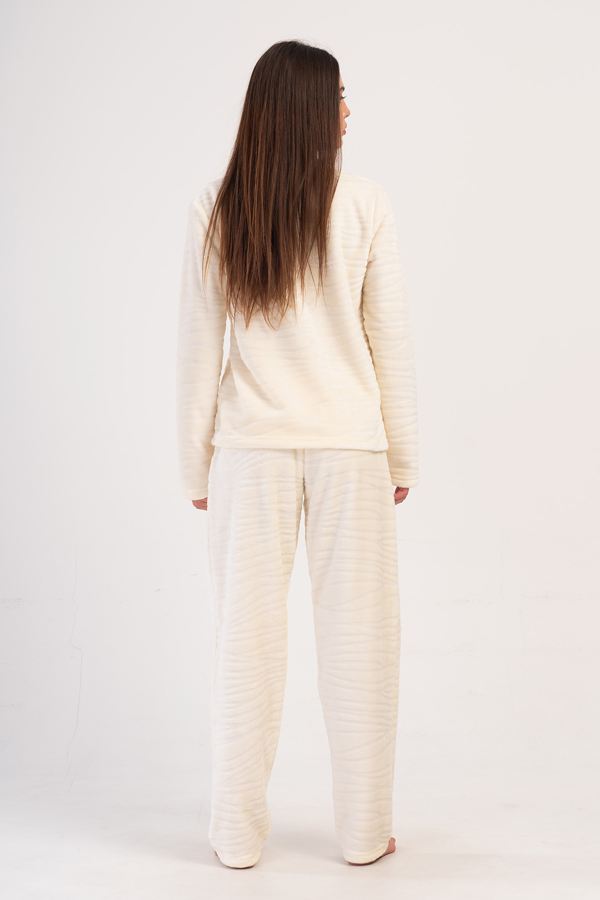 Woman Ecru Ultrasoft Pocket Detail Pyjama Set Woman Ecru Ultrasoft Pocket Detail Pyjama Set