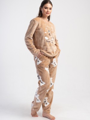 Woman Soft Little Bear O Neck Pyjama Set Woman Soft Little Bear O Neck Pyjama Set