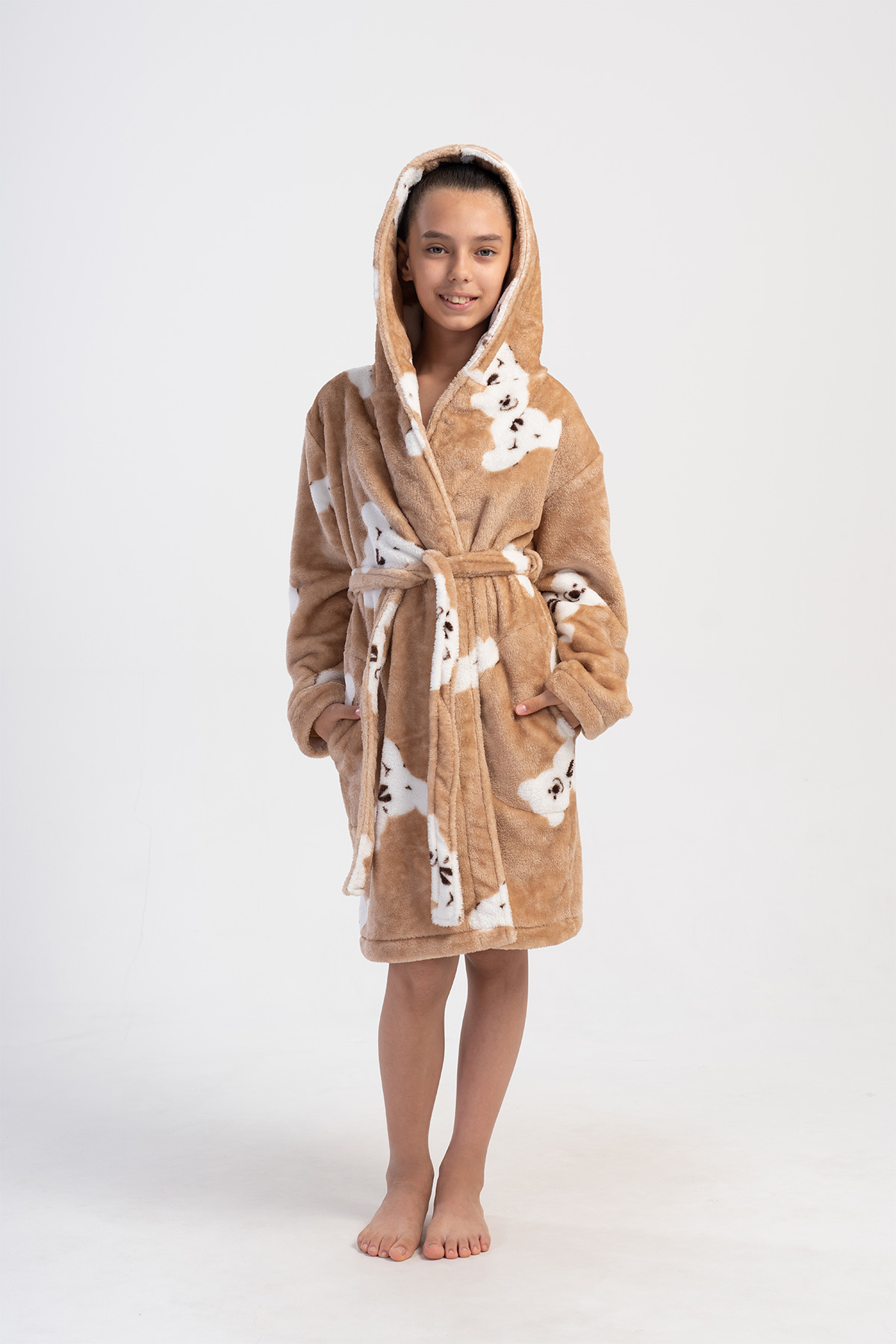 Kids' Girl Soft Beige Dressing Gown Kids' Girl Soft Beige Dressing Gown