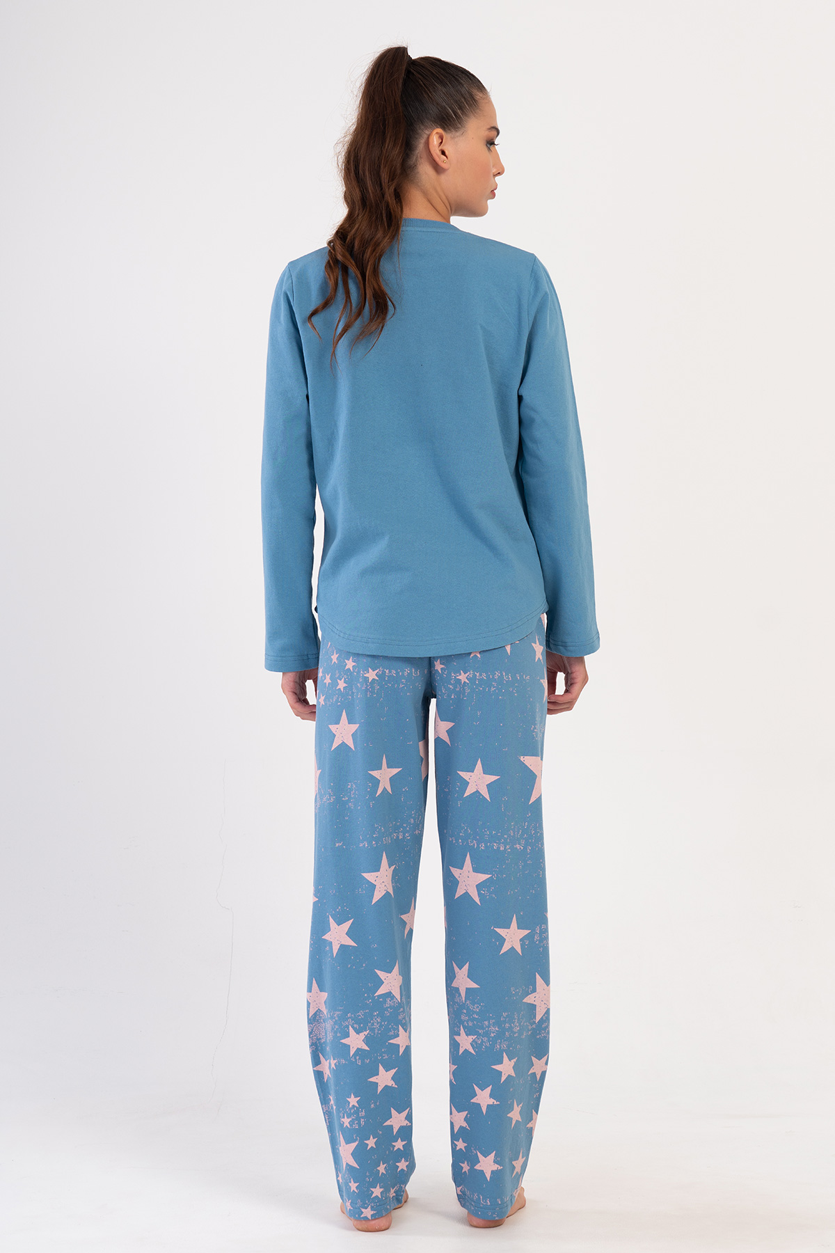Woman Saphire Two Yarn O Neck Pyjama Set Woman Saphire Two Yarn O Neck Pyjama Set