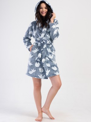 Woman Meldan Ultrasoft Pocket Detail Dressing Gown Woman Meldan Ultrasoft Pocket Detail Dressing Gown