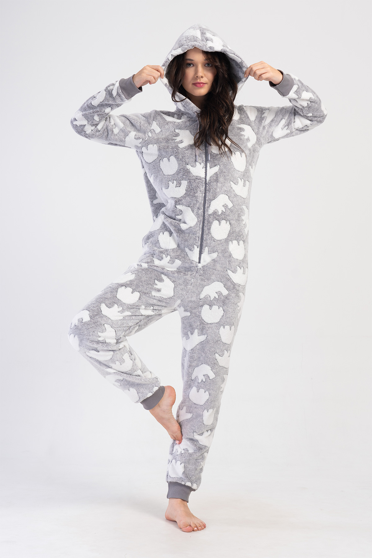 Woman Gray Ultrasoft Pocket Detail Jumpsuit Woman Gray Ultrasoft Pocket Detail Jumpsuit