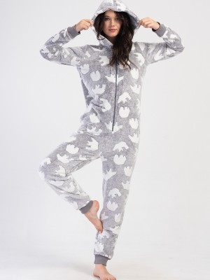 Woman Gray Ultrasoft Pocket Detail Jumpsuit Woman Gray Ultrasoft Pocket Detail Jumpsuit