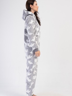 Woman Gray Ultrasoft Pocket Detail Jumpsuit Woman Gray Ultrasoft Pocket Detail Jumpsuit