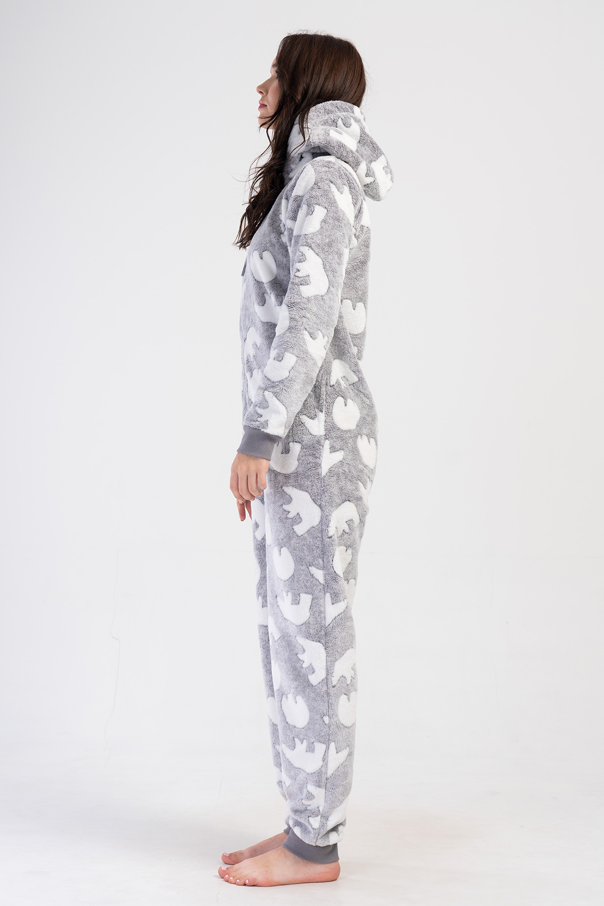 Woman Gray Ultrasoft Pocket Detail Jumpsuit Woman Gray Ultrasoft Pocket Detail Jumpsuit