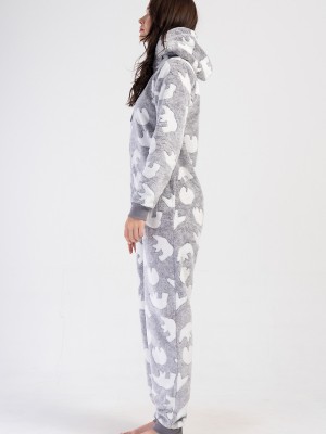 Woman Gray Ultrasoft Pocket Detail Jumpsuit Woman Gray Ultrasoft Pocket Detail Jumpsuit