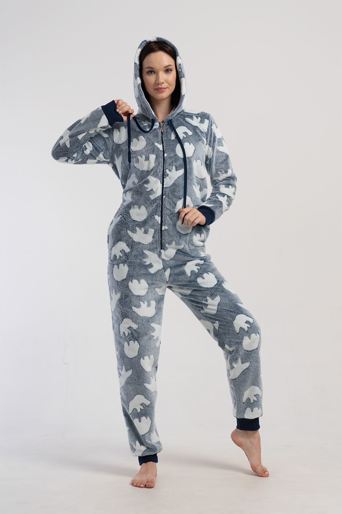 Woman Gray Ultrasoft Pocket Detail Jumpsuit Woman Gray Ultrasoft Pocket Detail Jumpsuit