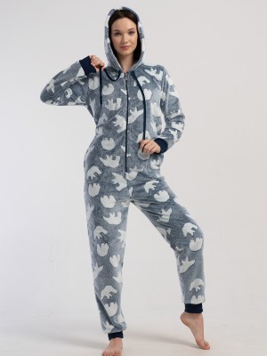 Woman Gray Ultrasoft Pocket Detail Jumpsuit Woman Gray Ultrasoft Pocket Detail Jumpsuit