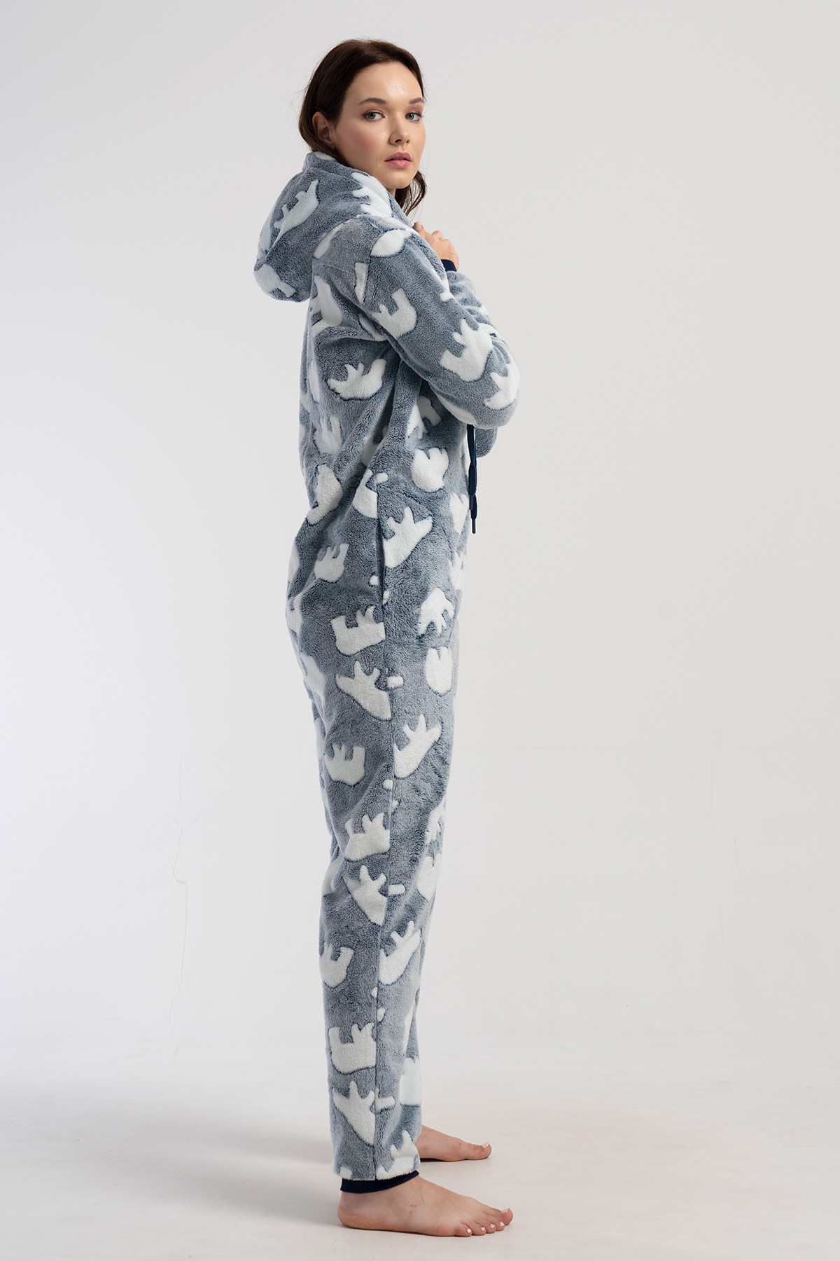 Woman Gray Ultrasoft Pocket Detail Jumpsuit Woman Gray Ultrasoft Pocket Detail Jumpsuit