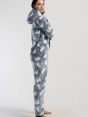 Woman Gray Ultrasoft Pocket Detail Jumpsuit Woman Gray Ultrasoft Pocket Detail Jumpsuit