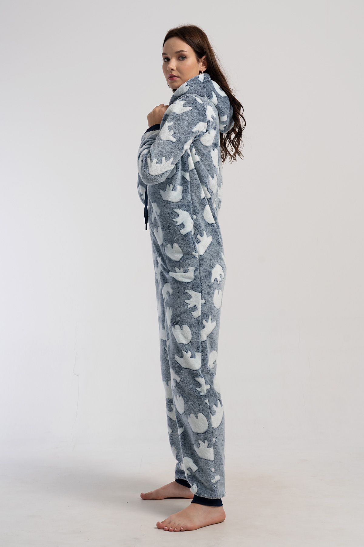 Woman Gray Ultrasoft Pocket Detail Jumpsuit Woman Gray Ultrasoft Pocket Detail Jumpsuit