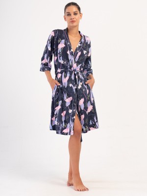 Woman Lilac Supreme Big Size Pocket Detail Dressing Gown Woman Lilac Supreme Big Size Pocket Detail Dressing Gown