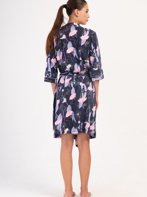 Woman Lilac Supreme Big Size Pocket Detail Dressing Gown Woman Lilac Supreme Big Size Pocket Detail Dressing Gown