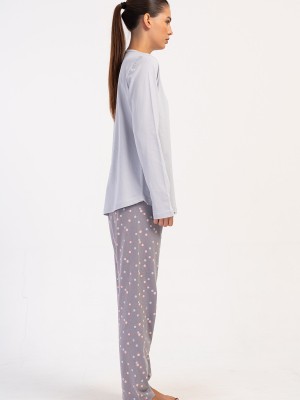 Woman Supreme Big Size Gray Butterfly Pyjama Set Woman Supreme Big Size Gray Butterfly Pyjama Set