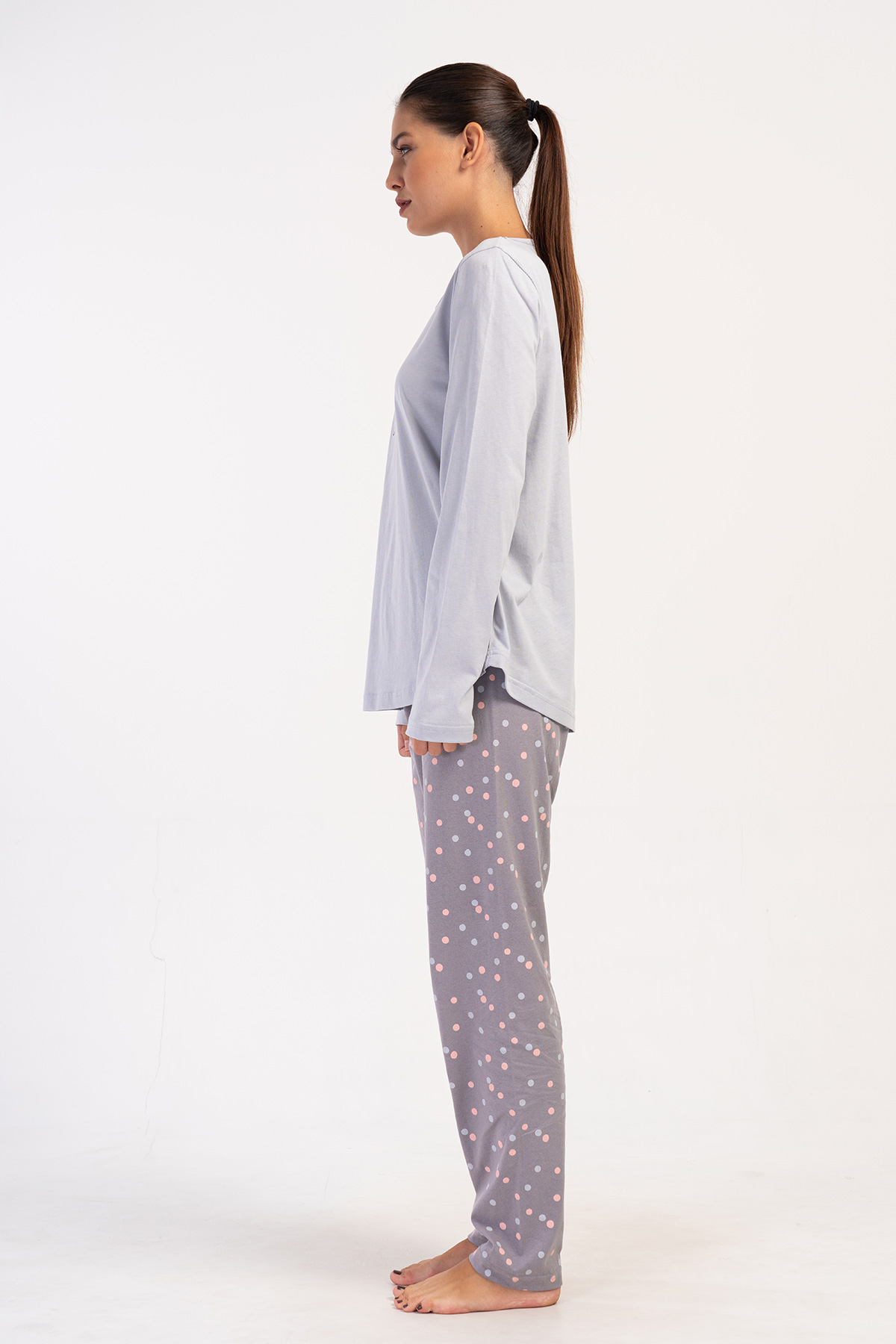 Woman Supreme Big Size Gray Butterfly Pyjama Set Woman Supreme Big Size Gray Butterfly Pyjama Set