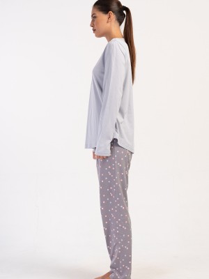 Woman Supreme Big Size Gray Butterfly Pyjama Set Woman Supreme Big Size Gray Butterfly Pyjama Set