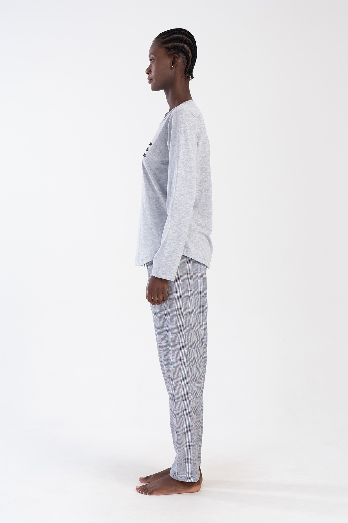 Woman Gray Supreme Big Size Pyjama Set Woman Gray Supreme Big Size Pyjama Set