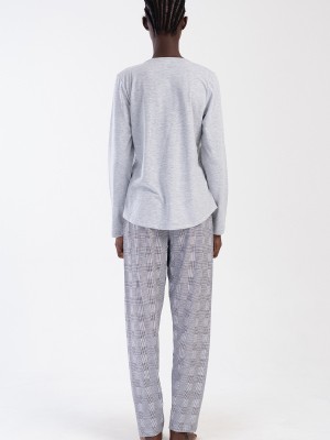 Woman Gray Supreme Big Size Pyjama Set Woman Gray Supreme Big Size Pyjama Set