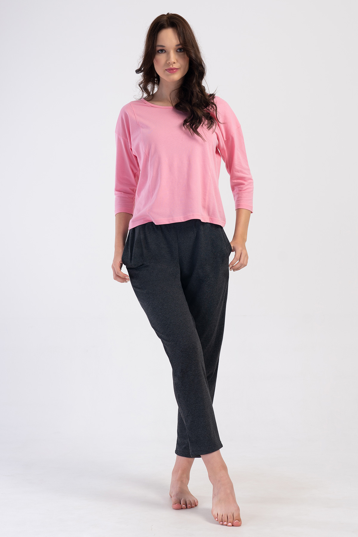Woman Supreme Basic Low Shoulder Pyjama Set Woman Supreme Basic Low Shoulder Pyjama Set