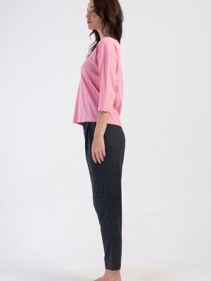 Woman Supreme Basic Low Shoulder Pyjama Set Woman Supreme Basic Low Shoulder Pyjama Set