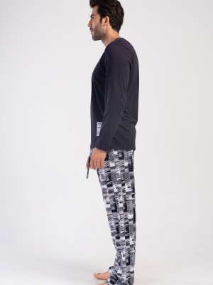 Man Navy Long Sleeve O Neck Pyjama Set Man Navy Long Sleeve O Neck Pyjama Set