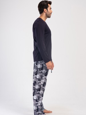 Man Navy Long Sleeve O Neck Pyjama Set Man Navy Long Sleeve O Neck Pyjama Set