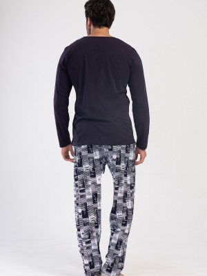 Man Navy Long Sleeve O Neck Pyjama Set Man Navy Long Sleeve O Neck Pyjama Set