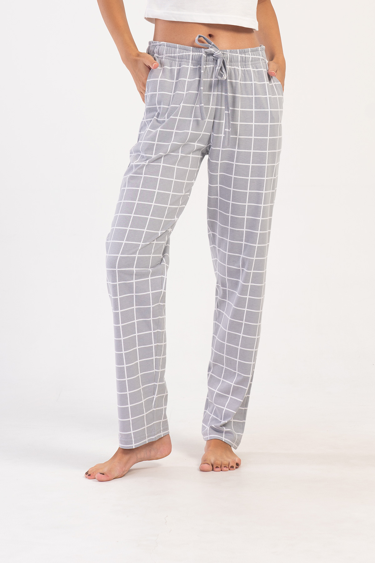 Woman Stone Plaid Pyjama Separate Woman Stone Plaid Pyjama Separate